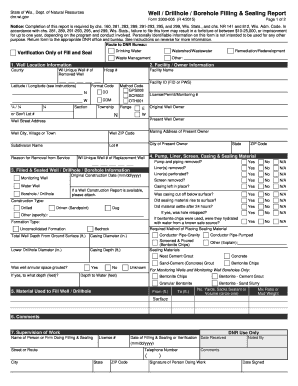 Wisconsin Well Filling & Sealing Report