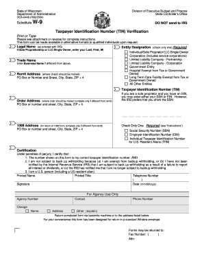 Wisconsin Substitute W-9 Form