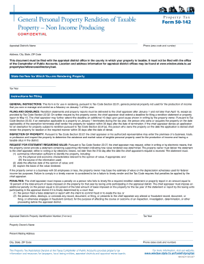 Texas General Personal Property Rendition Form