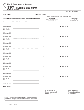 Illinois ST-7 Multiple Site Form