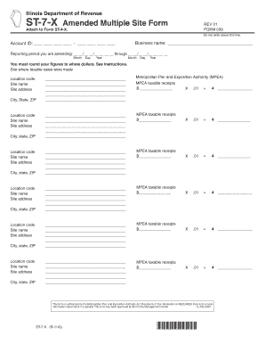 Illinois Amended Multiple Site Tax Form