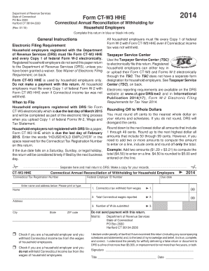 Connecticut Annual Reconciliation of Withholding for Household Employers