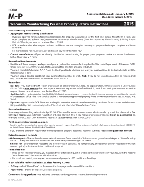 Wisconsin Manufacturing Personal Property Return