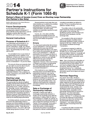 Partner's Instructions for Schedule K-1 (Form 1065-B)