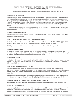 Form FDA 1571 - Investigational New Drug Application