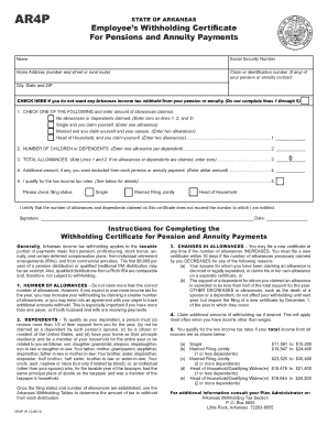 Arkansas Employee’s Withholding Certificate