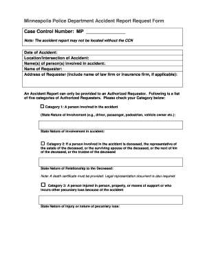 Minneapolis Police Accident Report Request Form