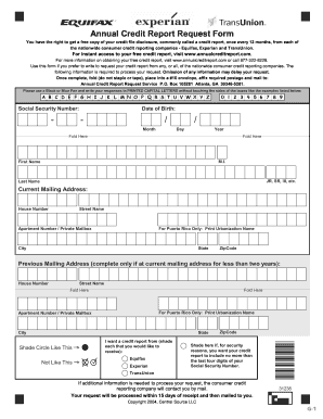 Annual Credit Report Request Form