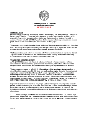 Arizona Residency Documentation Form