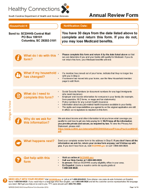 South Carolina Medicaid Annual Review Form