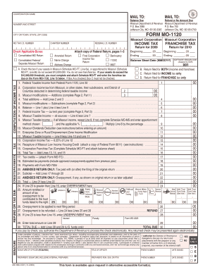 Missouri Corporation Income Tax Form MO-1120