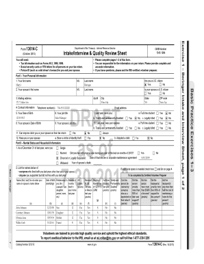 IRS Intake and Interview Sheet