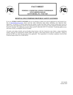 FCC Form 601 Renewal Only Application