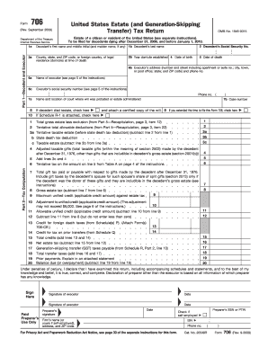 Form 706 US Estate Tax Return
