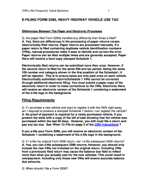 Form 2290 Heavy Highway Vehicle Use Tax