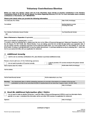 Voluntary Contributions Election Form