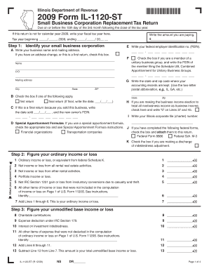 Illinois Small Business Corporation Replacement Tax Return