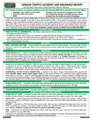 Oregon Traffic Accident and Insurance Report