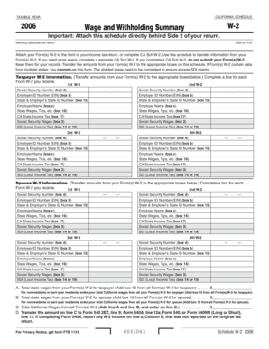 California Schedule W-2 2006