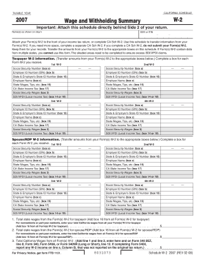 California Schedule W-2