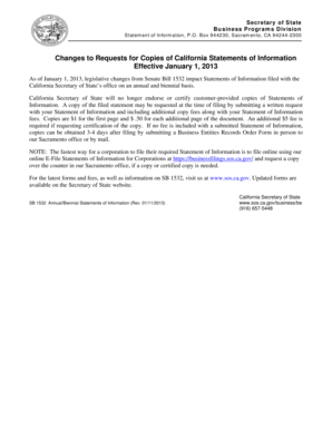 California LLC Statement of Information