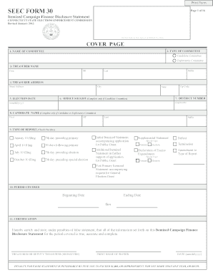 Connecticut Campaign Finance Disclosure Statement