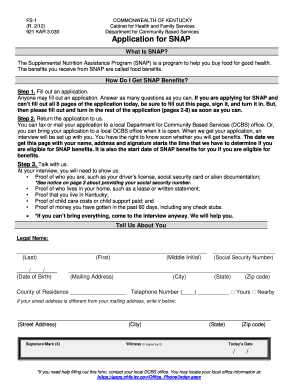 Kentucky SNAP Application Form