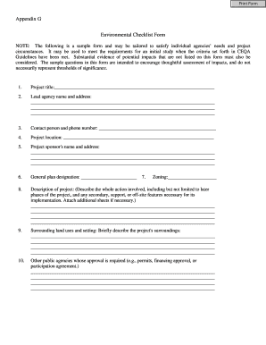 Environmental Checklist Form