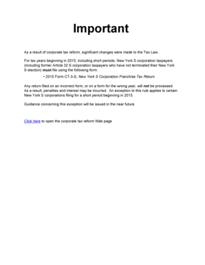 New York S Corporation Franchise Tax Return CT-3-S