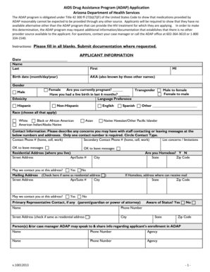 AIDS Drug Assistance Program Application