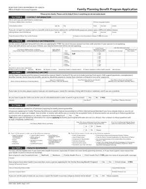 New York Family Planning Benefit Program Application
