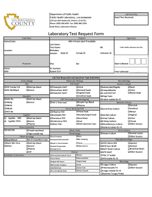 Laboratory Test Request Form
