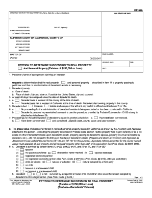 Petition to Determine Succession to Real Property