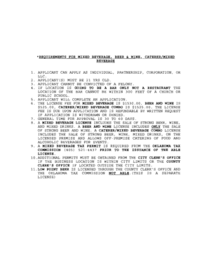 Oklahoma Alcoholic Beverage License Application