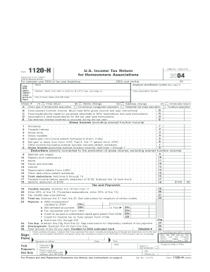 Form 1120-H US Income Tax Return for Homeowners Associations