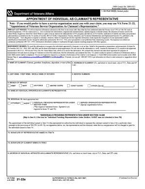 Appointment of Individual as Claimant's Representative