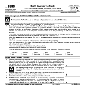 Health Coverage Tax Credit Form 8885