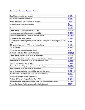 VA Compensation and Pension Forms