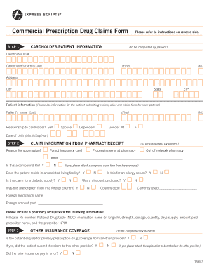 Commercial Prescription Drug Claims Form