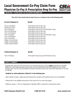 Local Government Co-Pay Claim Form
