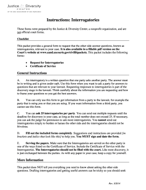 Request for Interrogatories