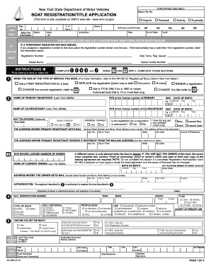 New York Boat Registration/Title Application
