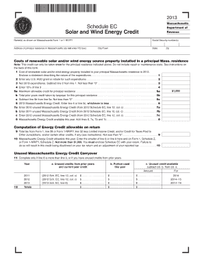 Massachusetts Solar and Wind Energy Credit Form