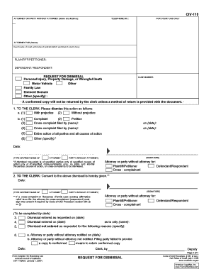 California Request for Dismissal