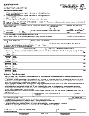 Connecticut Civil Summons