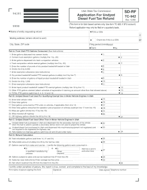 Utah Diesel Fuel Tax Refund Application