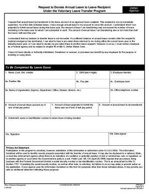 US Federal Annual Leave Donation Form