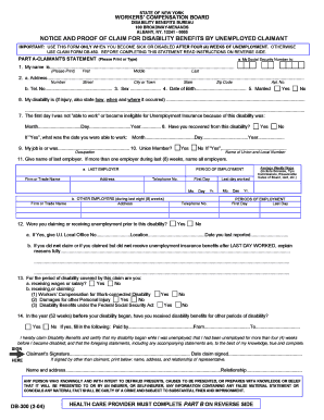 New York Disability Benefits Claim Form