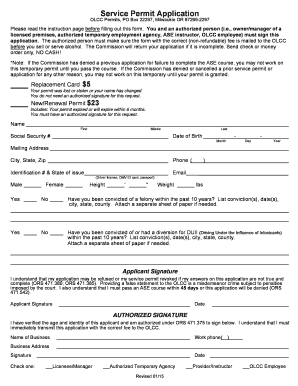 Oregon Service Permit Application