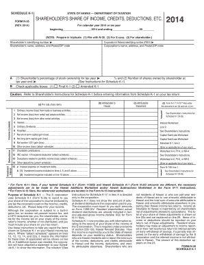 Hawaii Schedule K-1 Form N-35